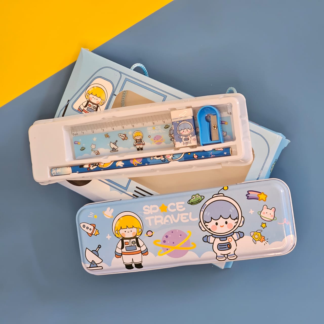 Space-themed stationery set for kids, best return birthday gift for boys and girls, shop at www.usmile.toys.